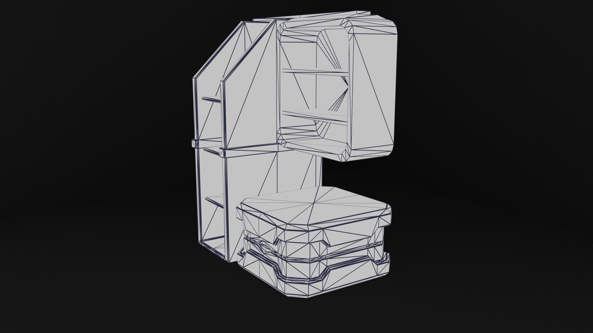 Sci-fi Cupboard - Space Station Prop Low-poly 3D model_2