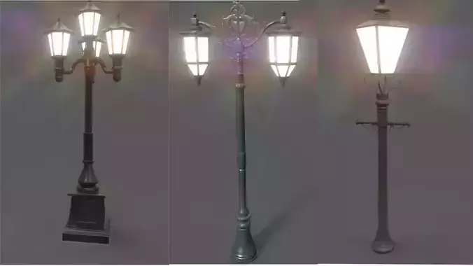 Victorian Era Street Lamps Low-poly 3D model