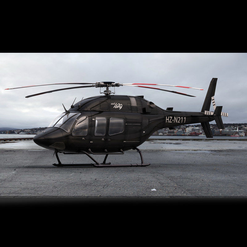 Bell 429 Black Helicopter 3D model