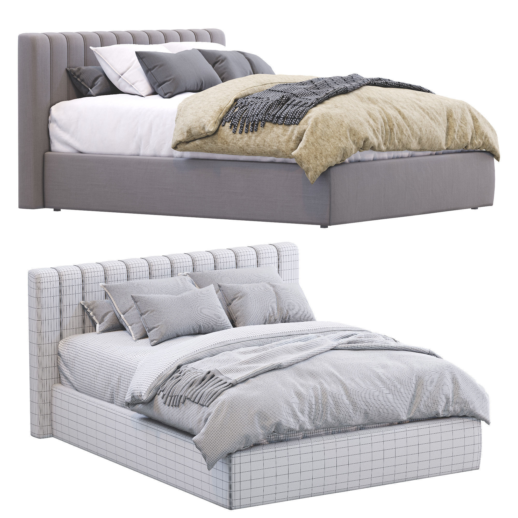 Bed Cama Veneza 3D model_6