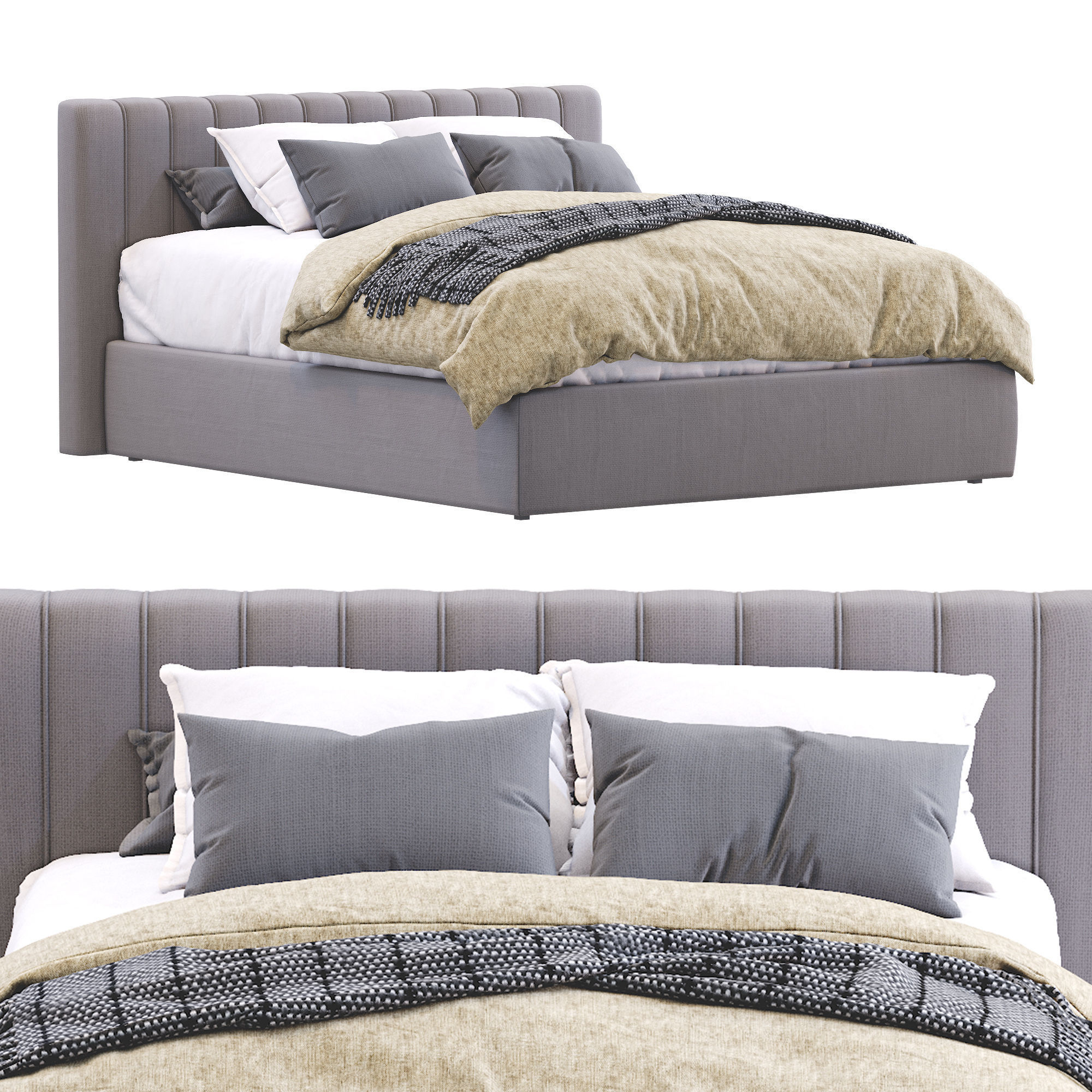 Bed Cama Veneza 3D model_5
