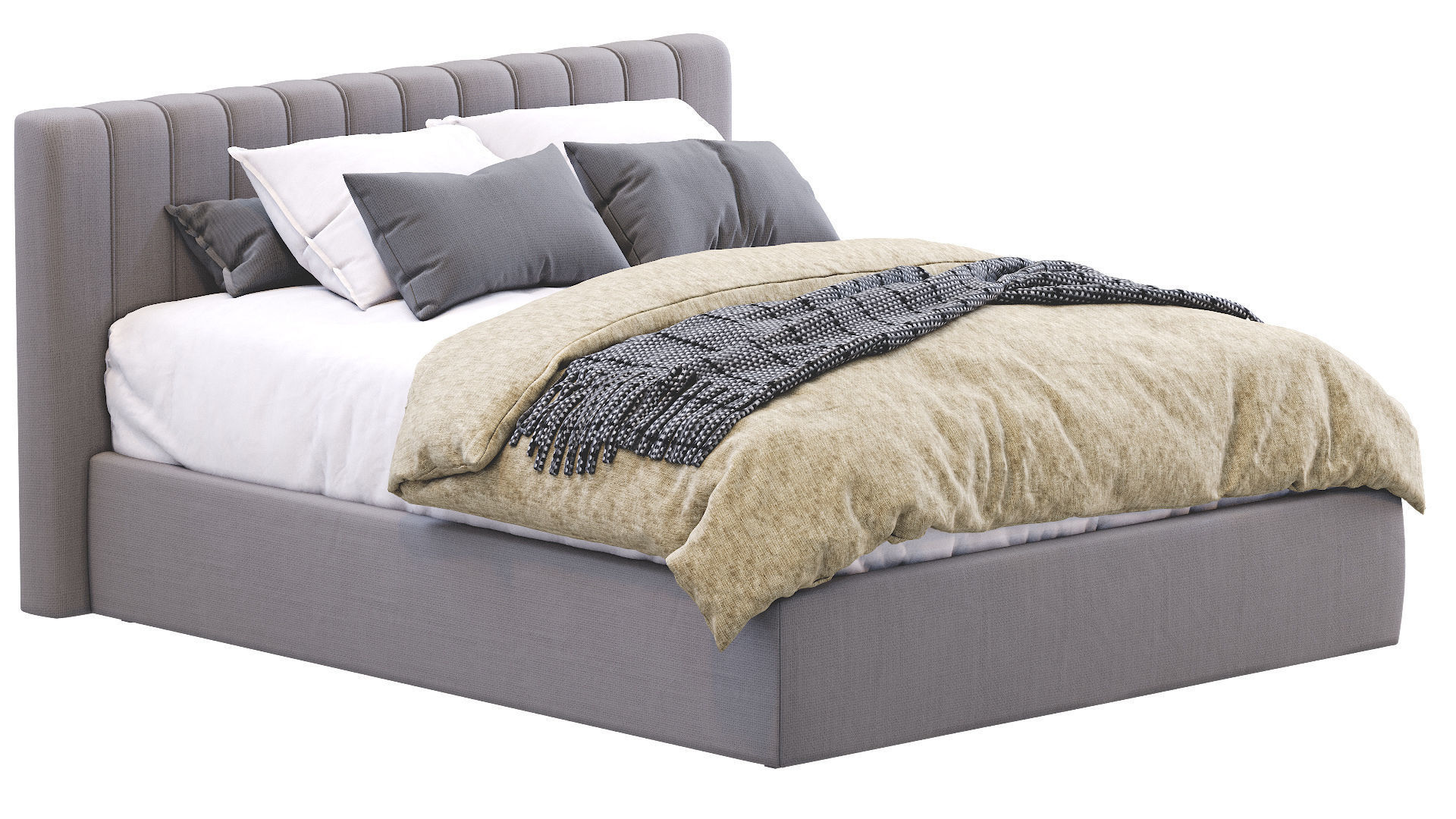 Bed Cama Veneza 3D model_3