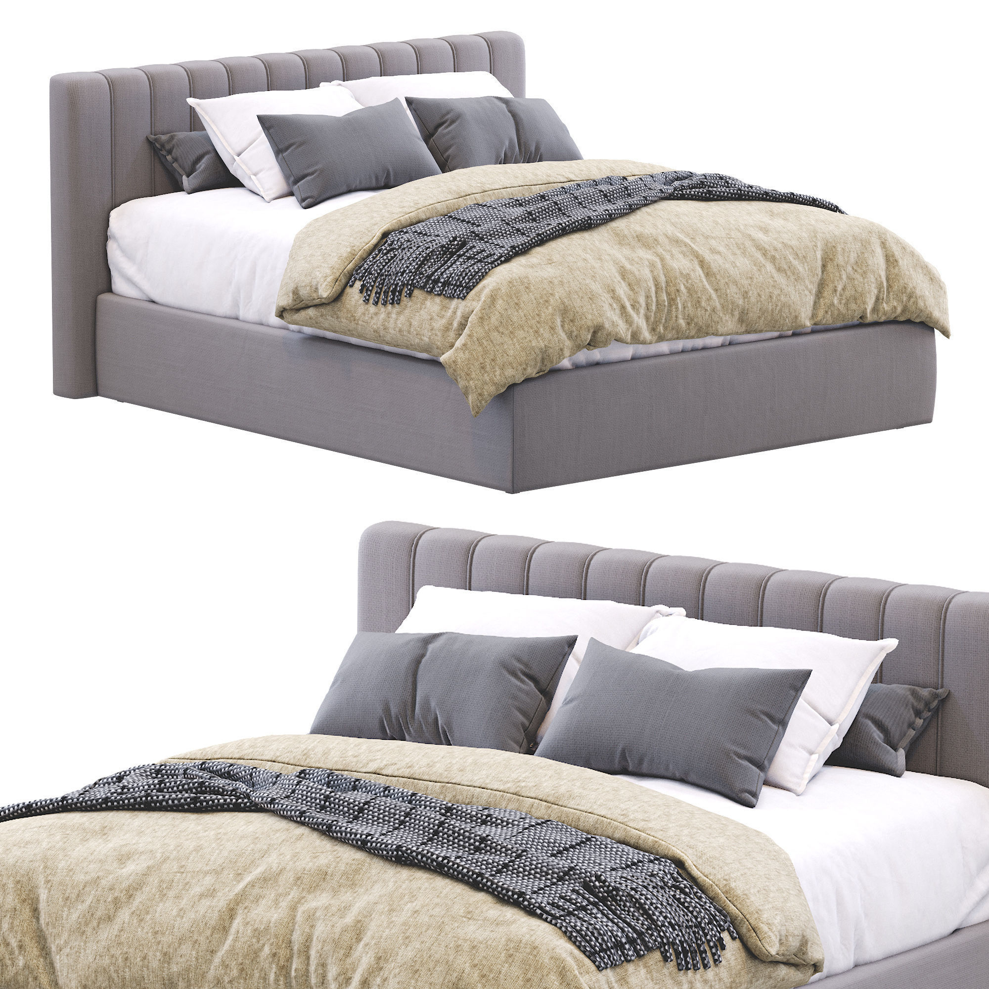 Bed Cama Veneza 3D model_4