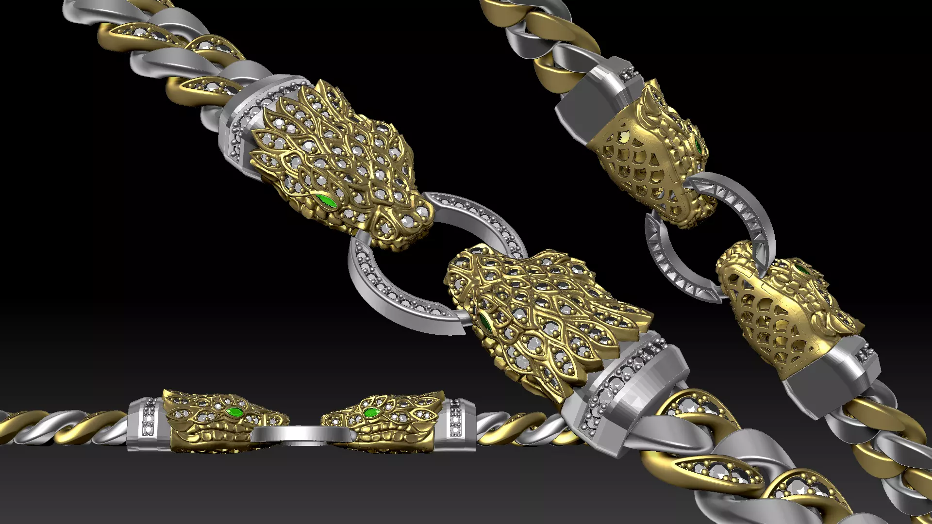 Snake chain jewelry 3D print model_0