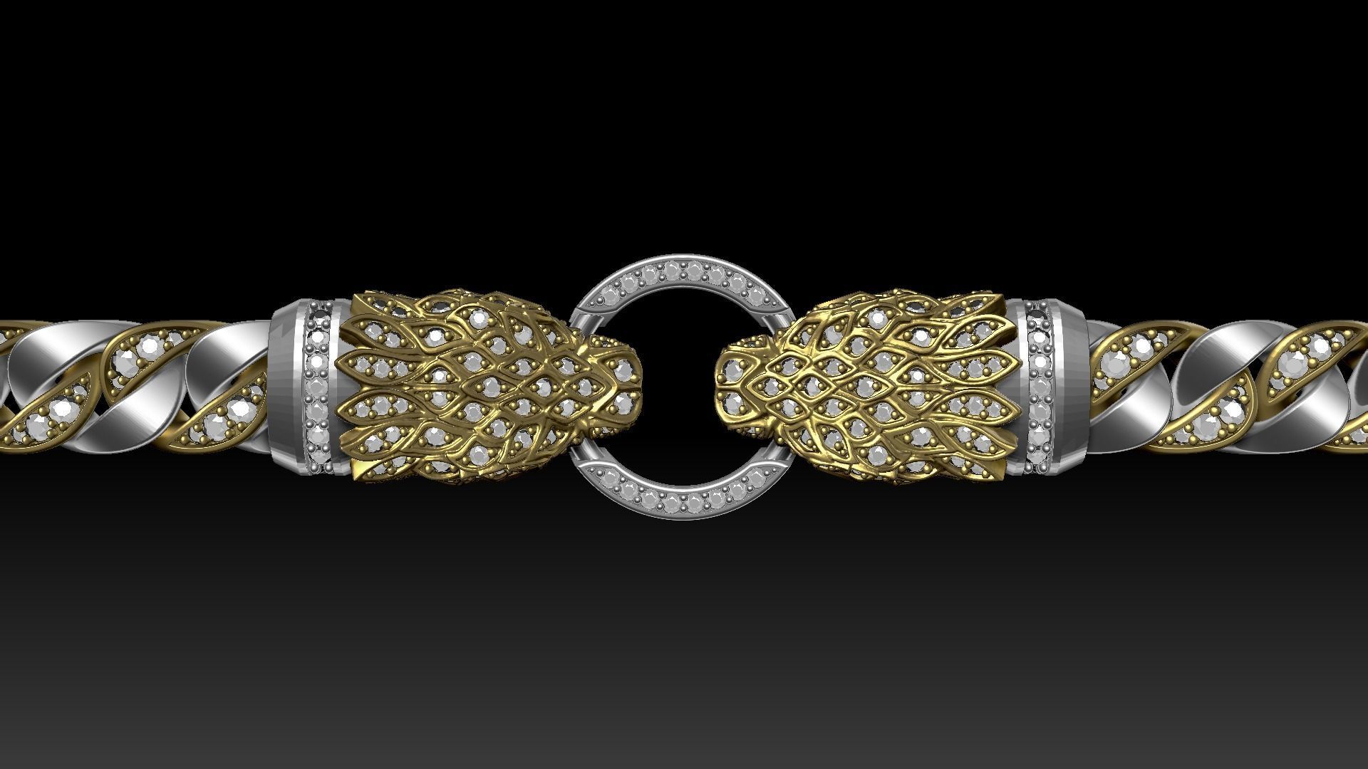 Snake chain jewelry 3D print model_5