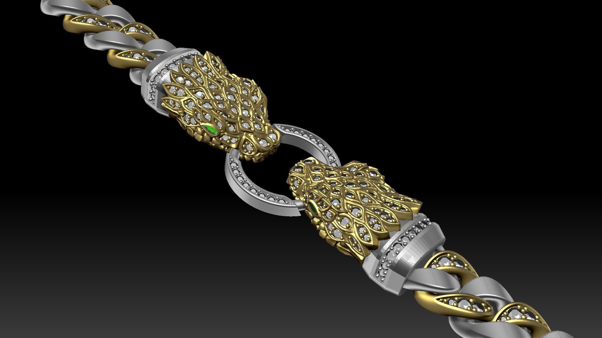 Snake chain jewelry 3D print model_1