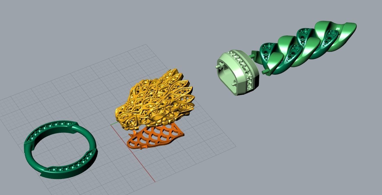 Snake chain jewelry 3D print model_9