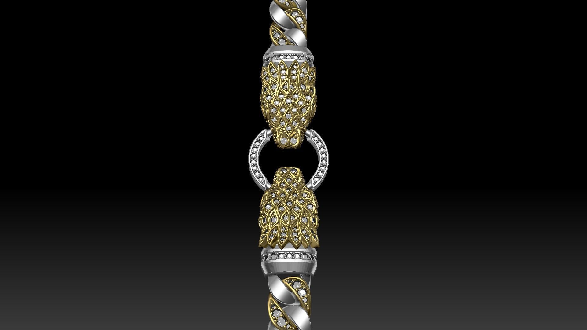 Snake chain jewelry 3D print model_7