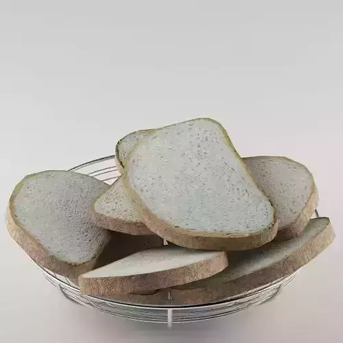 Basket  bread 01 3D model