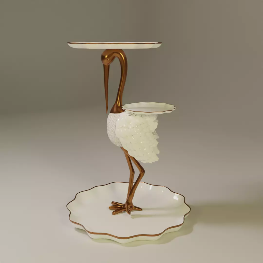 whithe bird and late Free 3D model