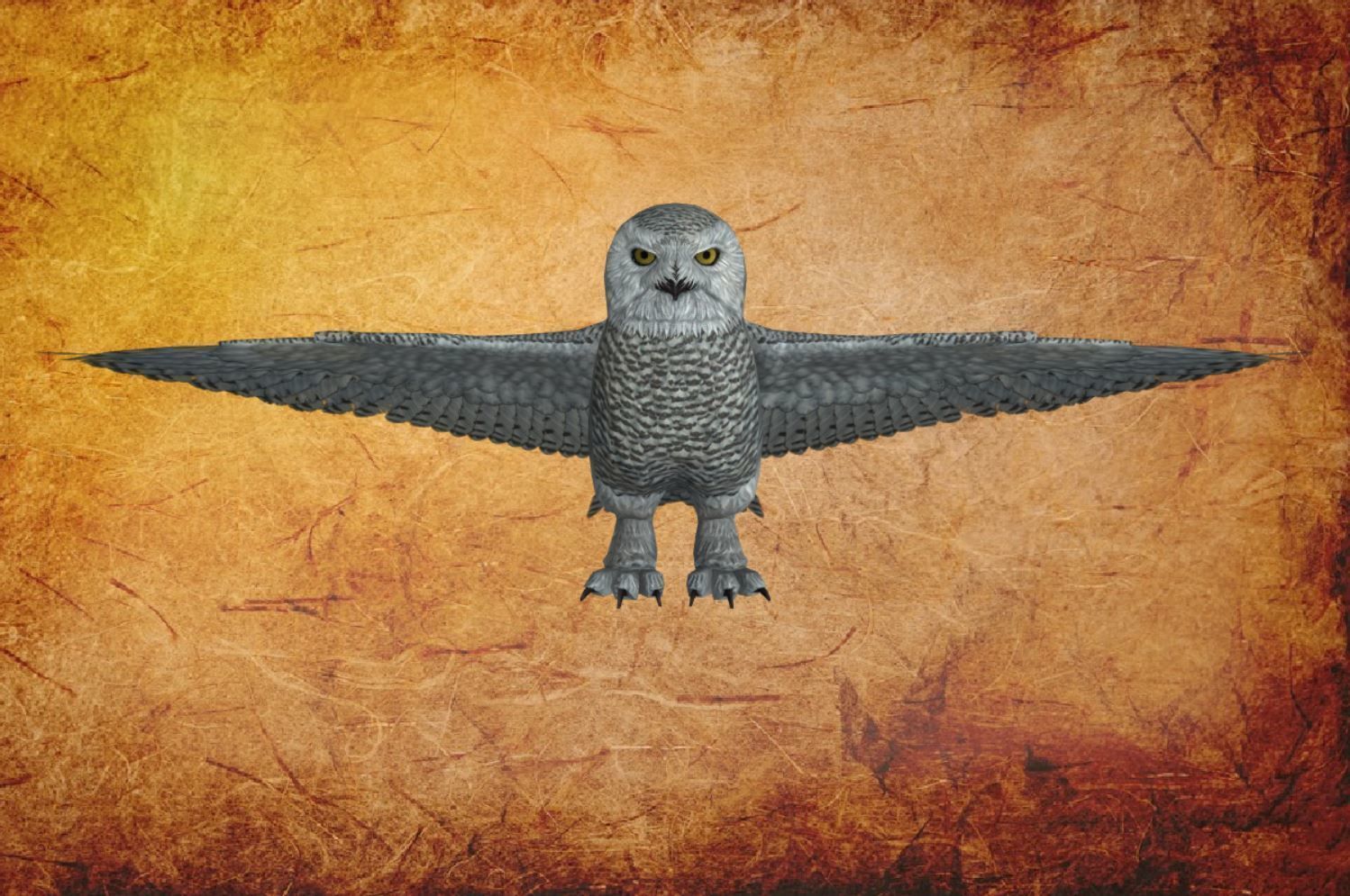 Bird Owl Low-poly 3D model_1
