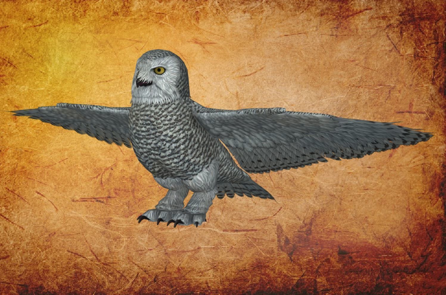 Bird Owl Low-poly 3D model_7