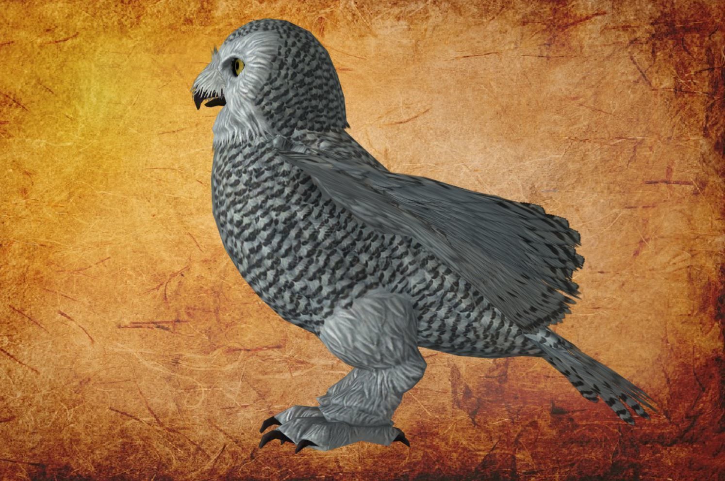 Bird Owl Low-poly 3D model_11