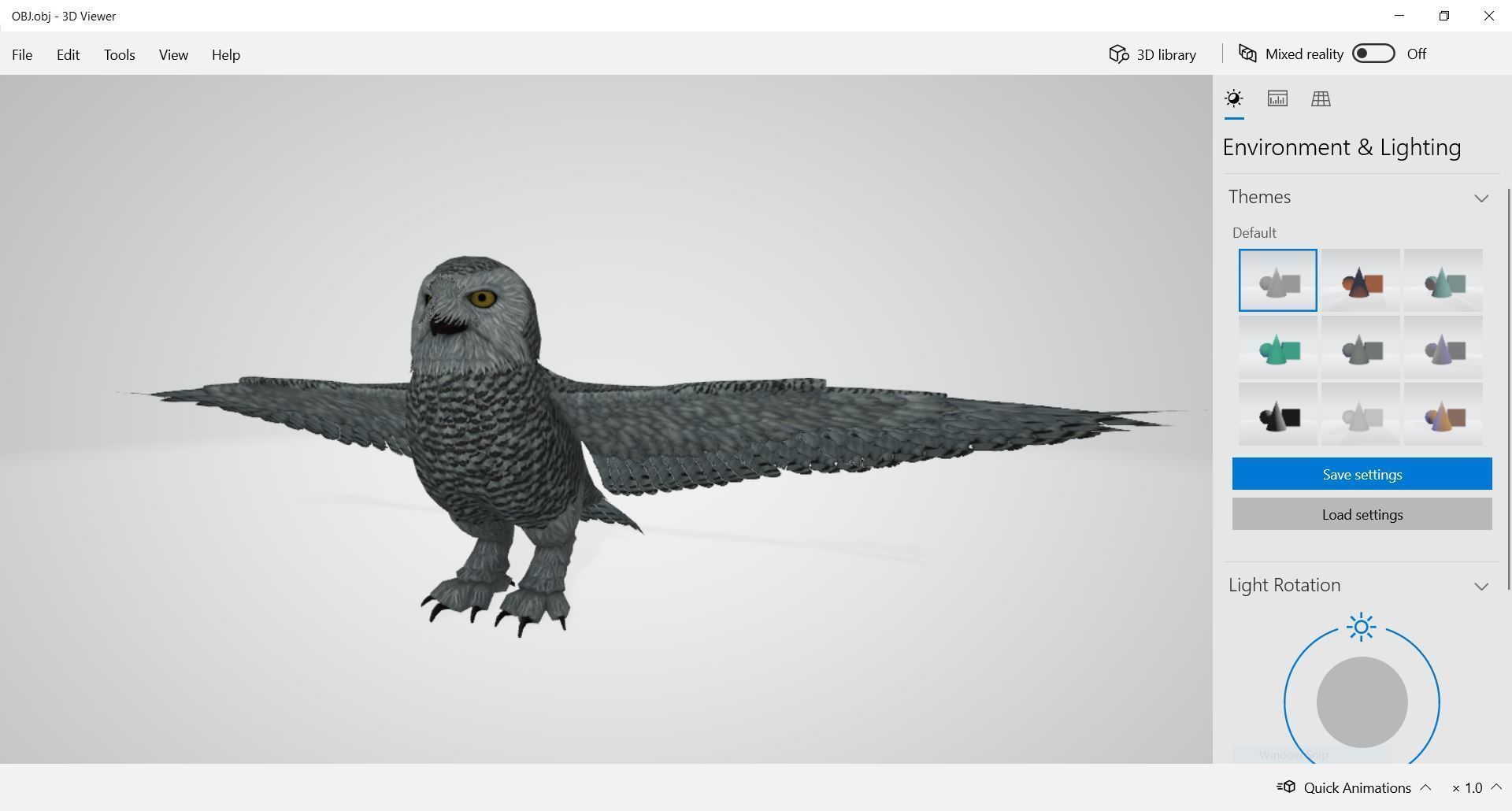 Bird Owl Low-poly 3D model_13