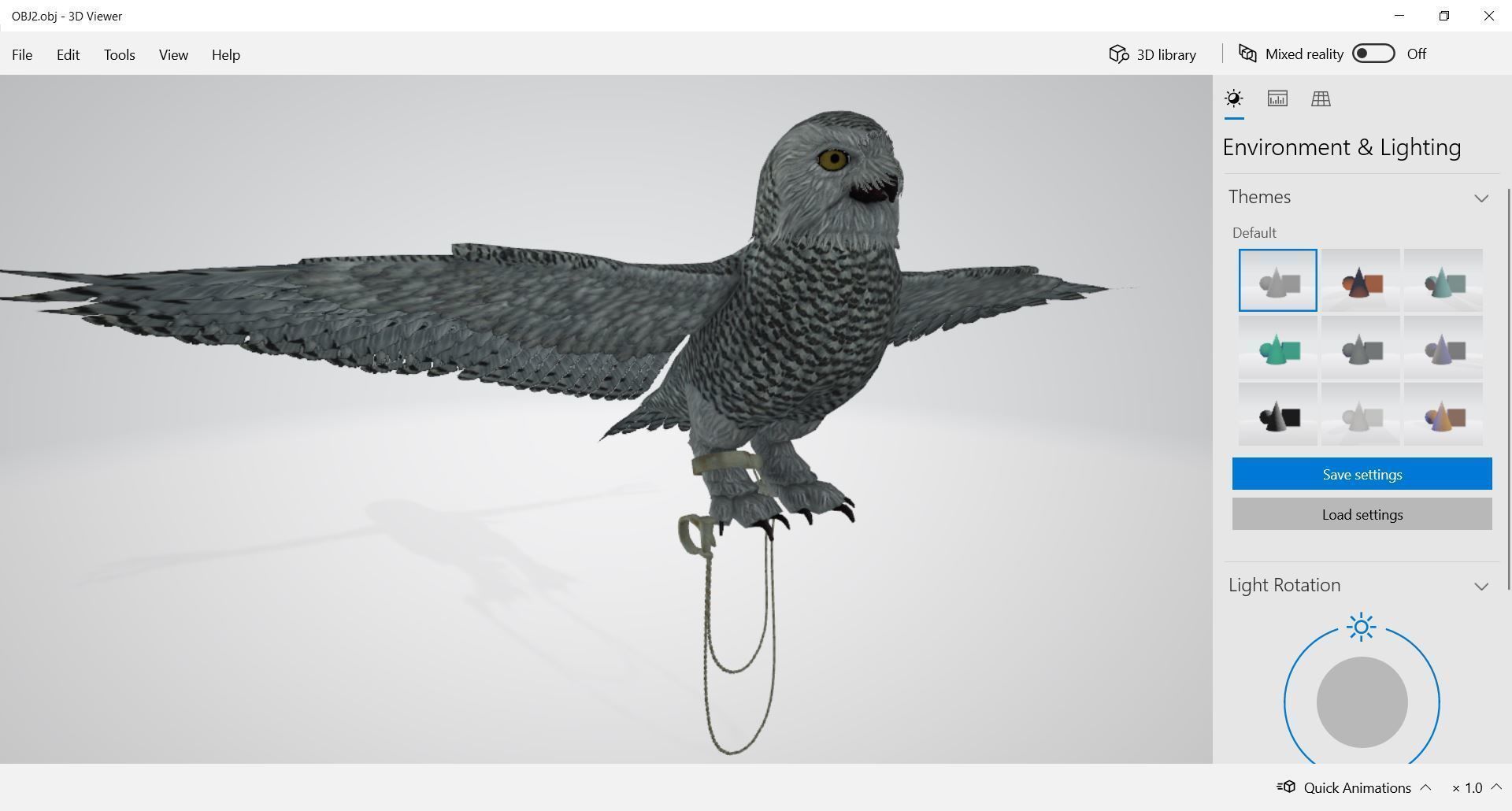 Bird Owl Low-poly 3D model_2