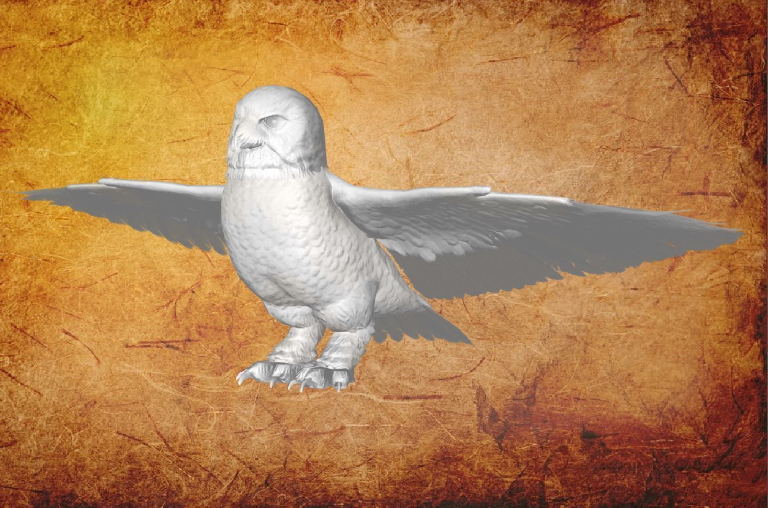 Bird Owl Low-poly 3D model_8