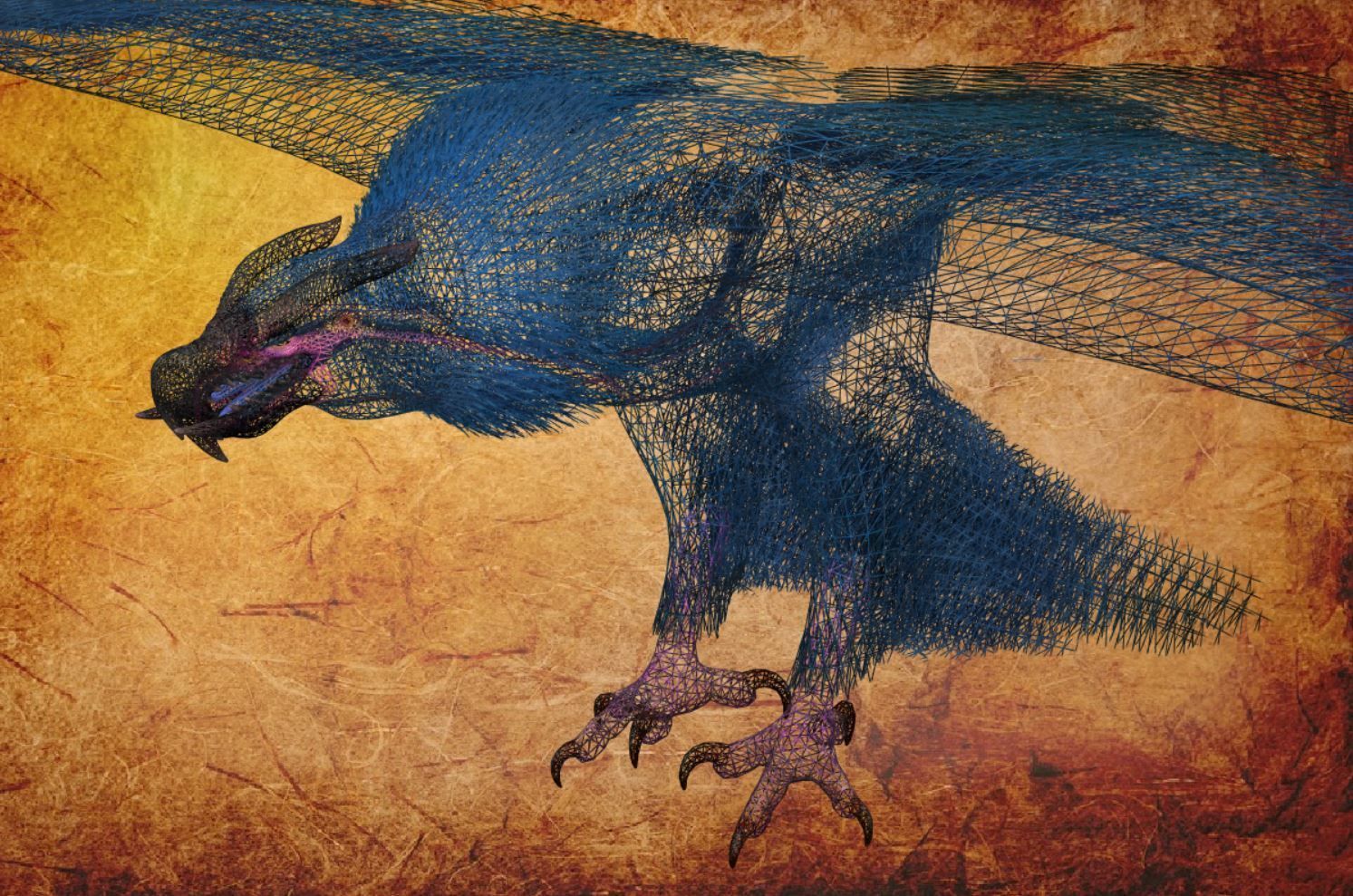 Bird Fantasy 02 Low-poly 3D model_12