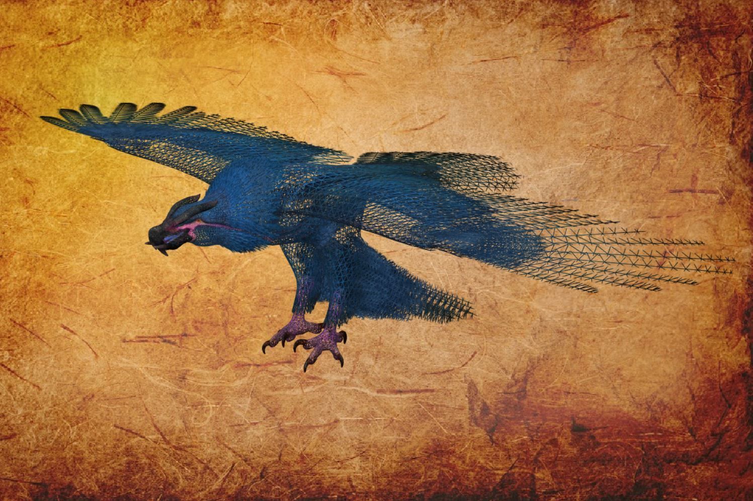 Bird Fantasy 02 Low-poly 3D model_10