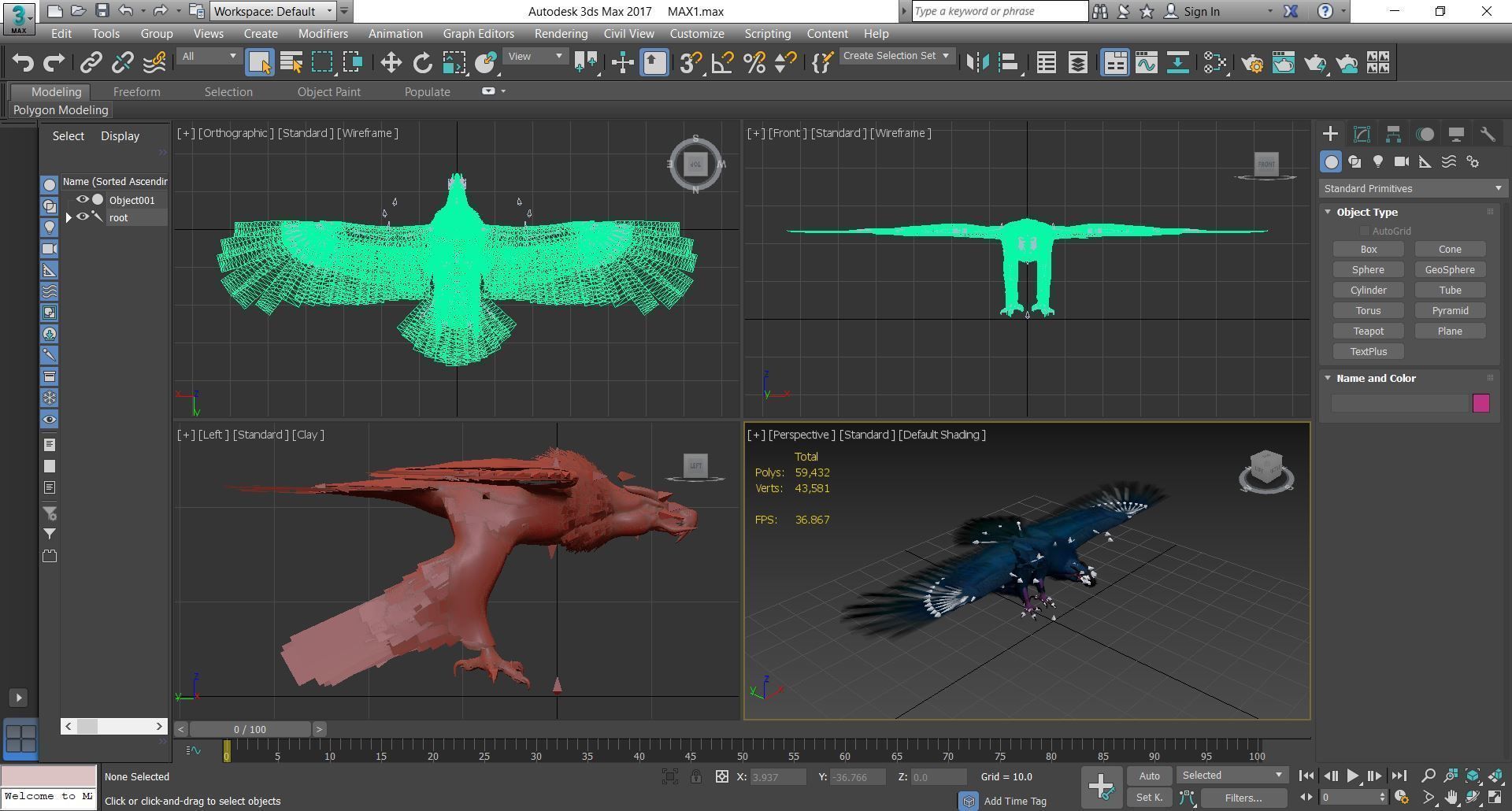 Bird Fantasy 02 Low-poly 3D model_5