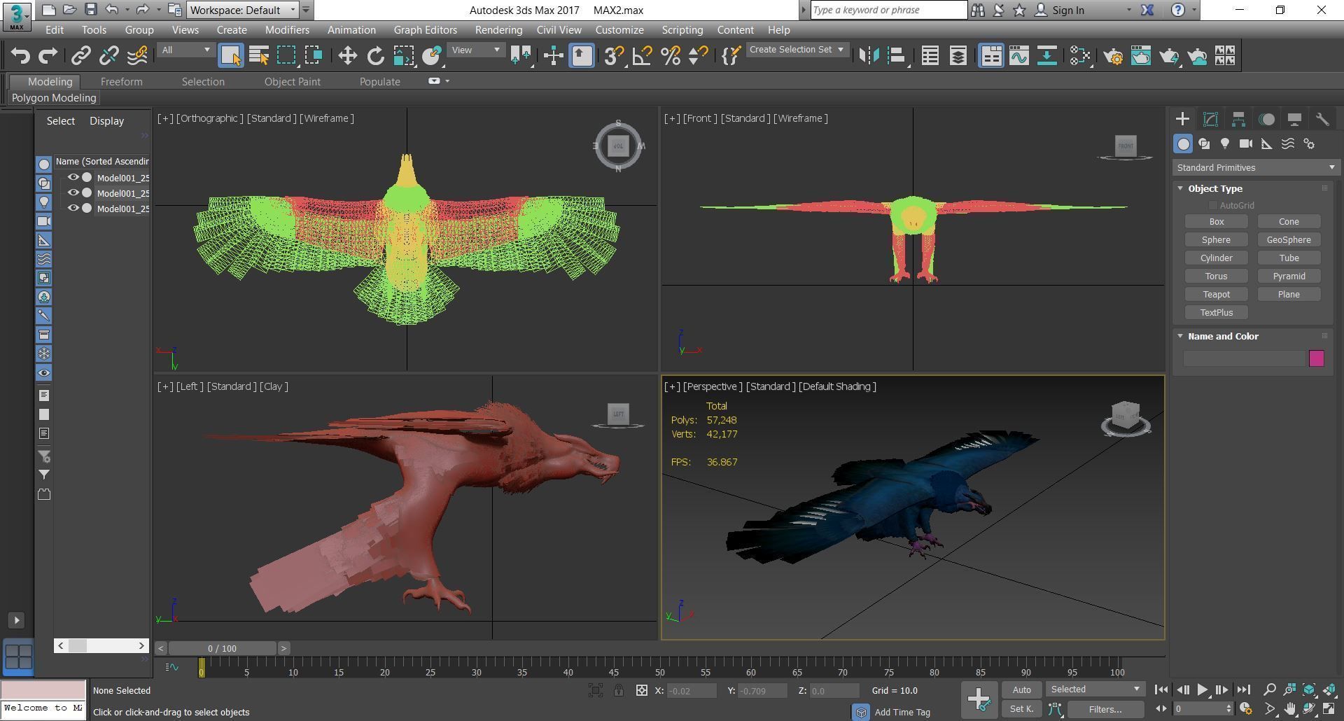 Bird Fantasy 02 Low-poly 3D model_6