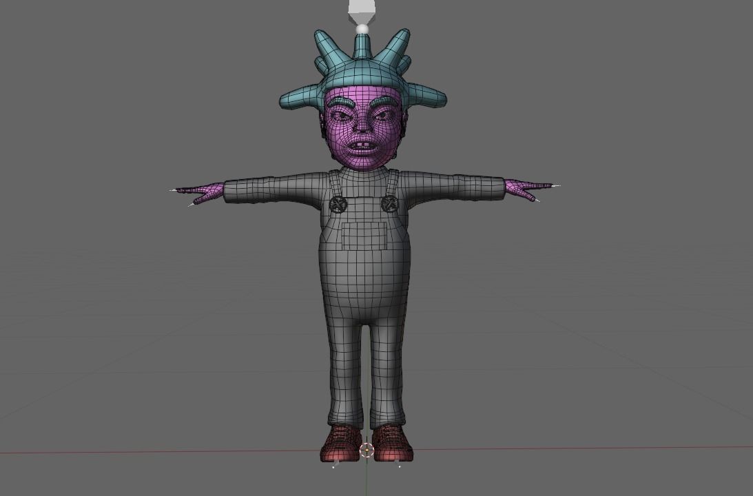 Toony Black Man Rapper Character - Rigged Low-poly 3D model_7