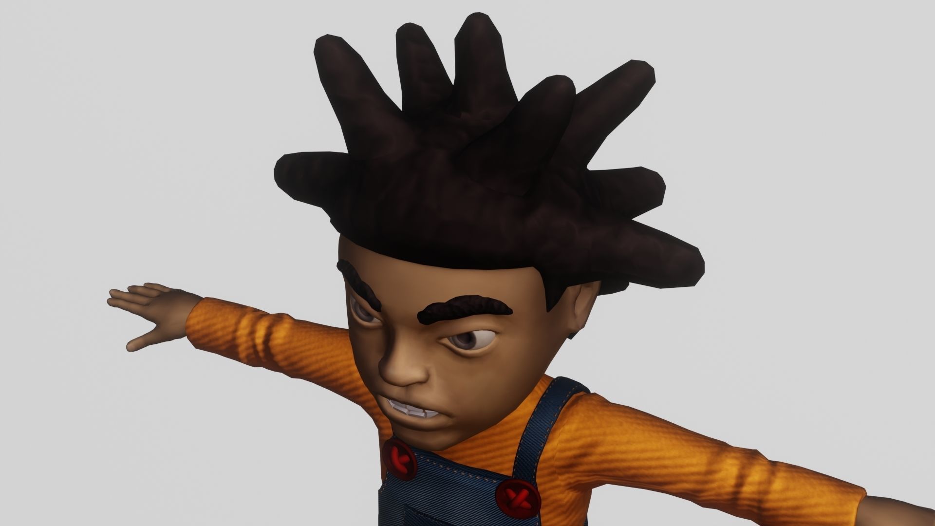 Toony Black Man Rapper Character - Rigged Low-poly 3D model_5