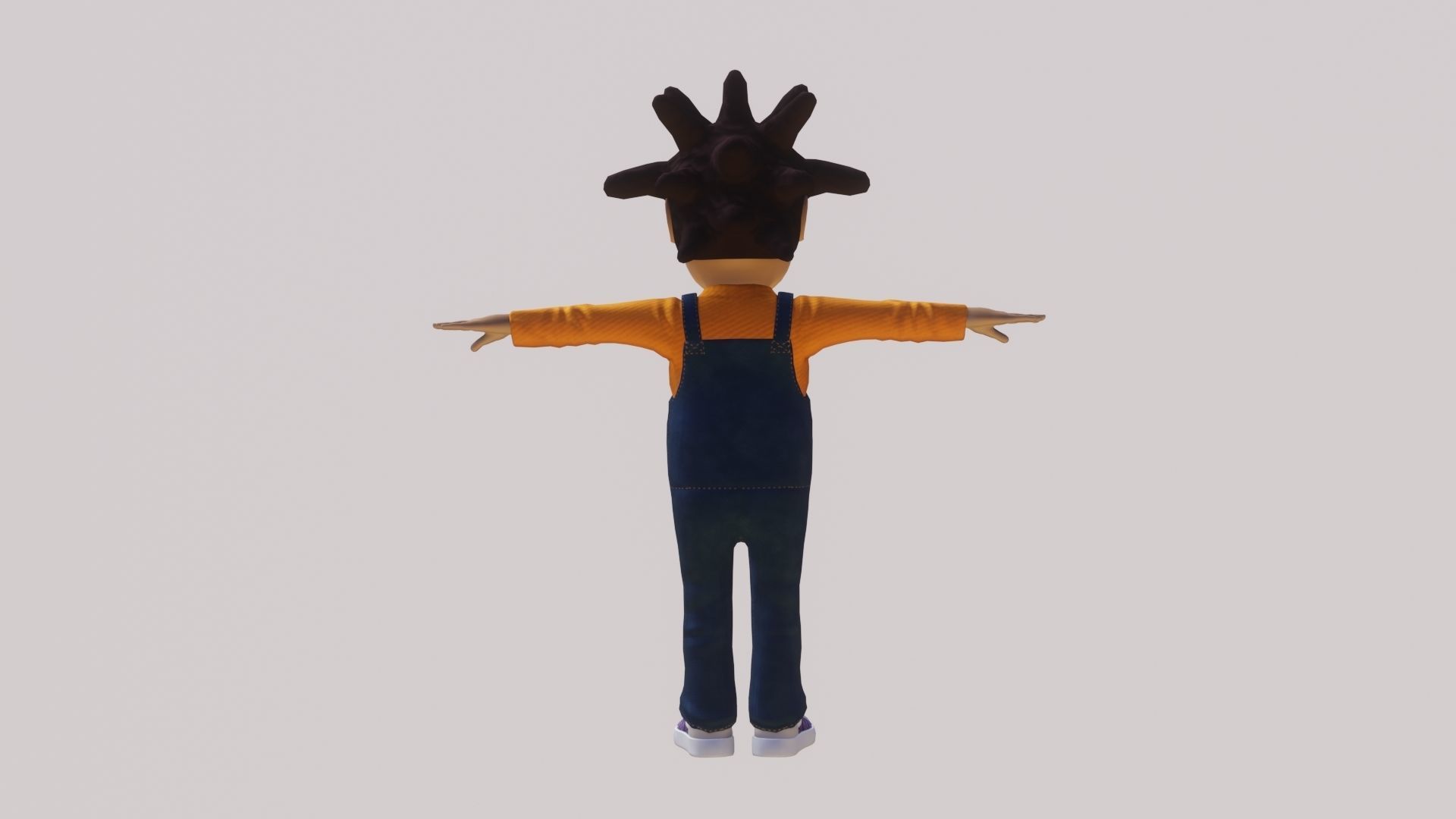 Toony Black Man Rapper Character - Rigged Low-poly 3D model_2