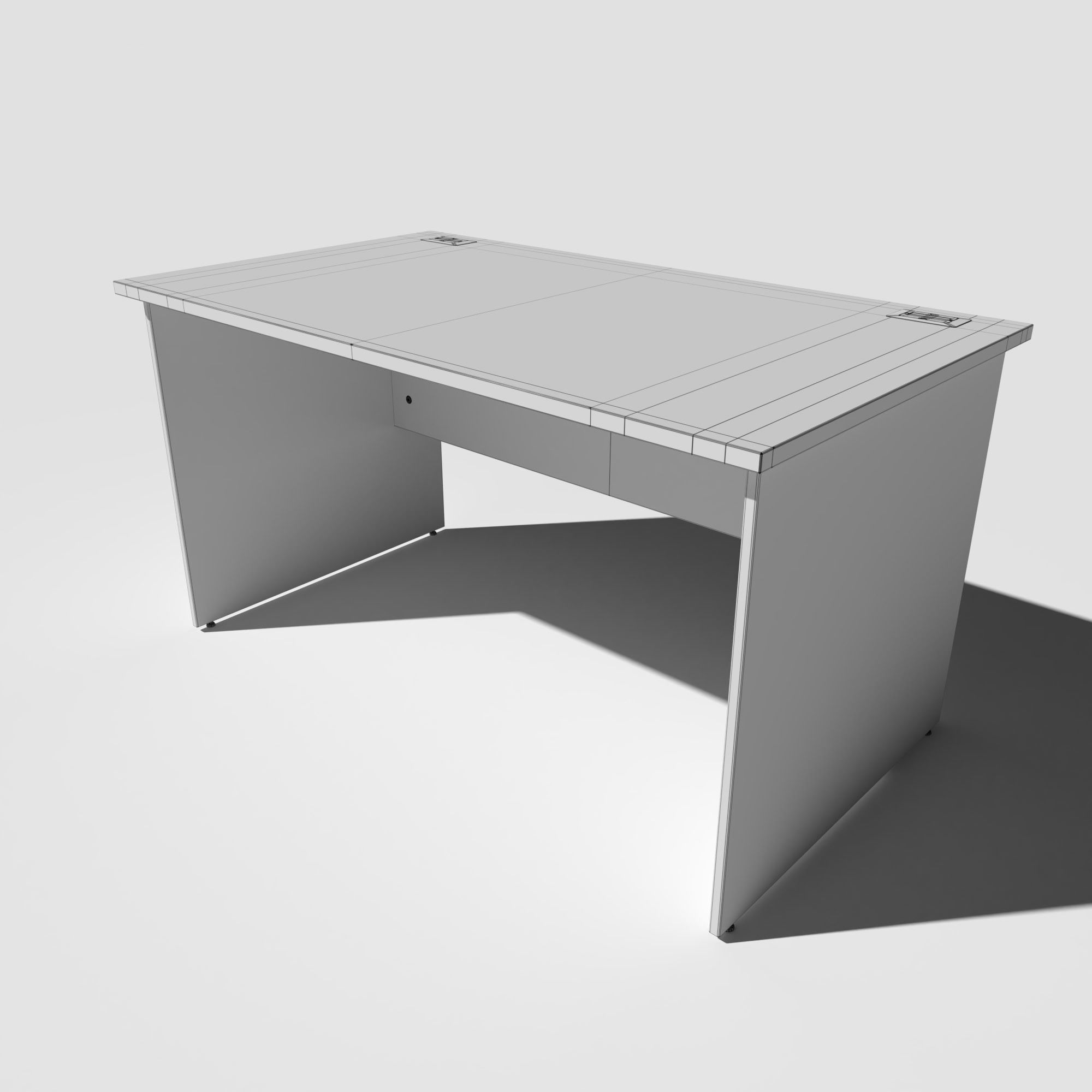Office Desk Panel End Low-poly 3D model_12