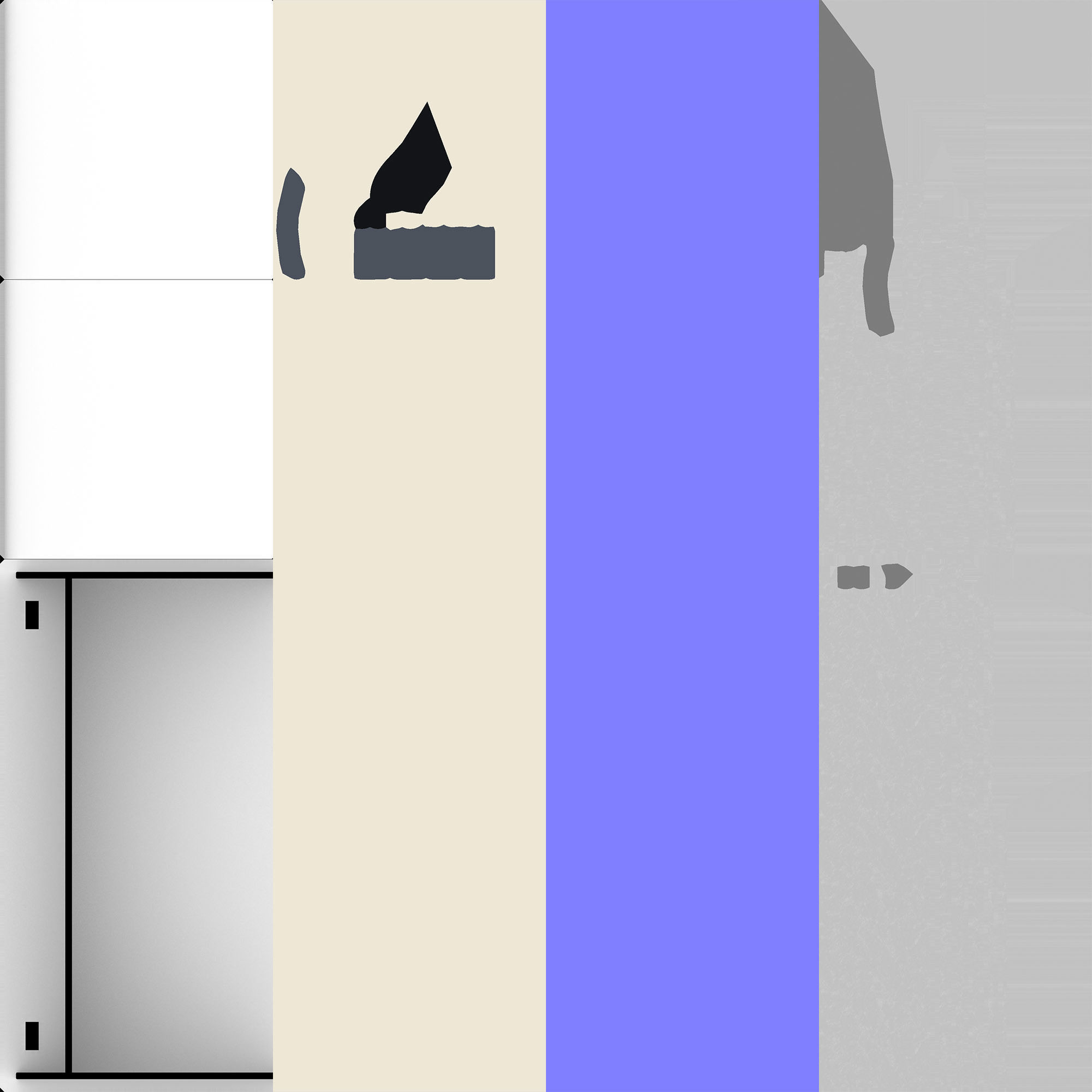 Office Desk Panel End Low-poly 3D model_15