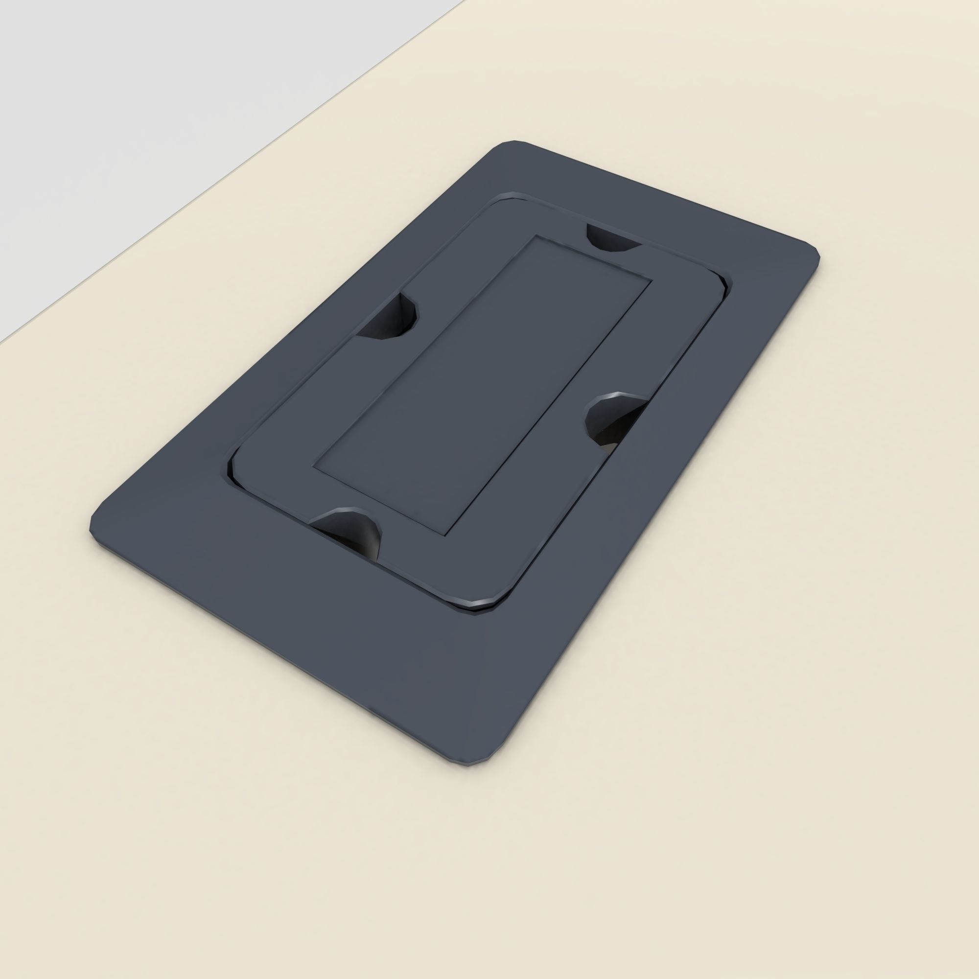 Office Desk Panel End Low-poly 3D model_7