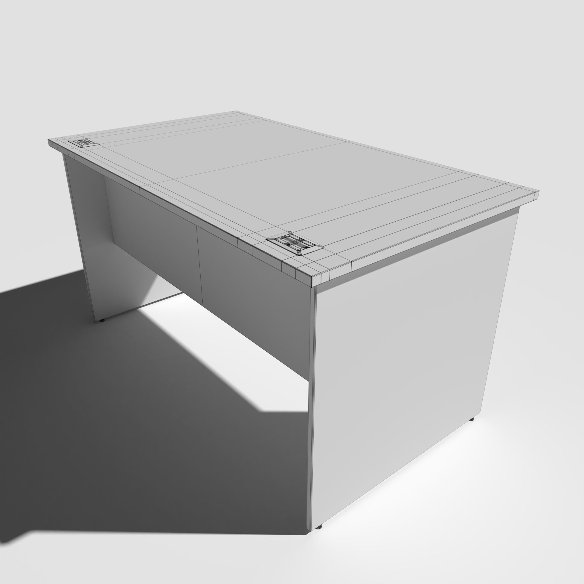 Office Desk Panel End Low-poly 3D model_14