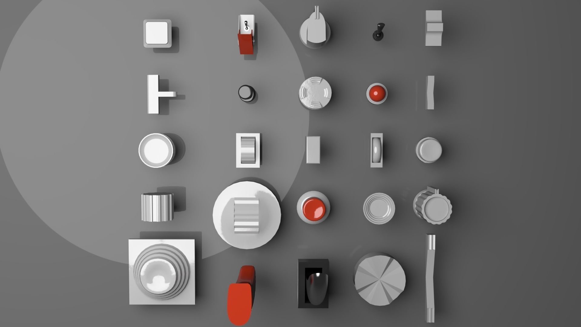 Controls buttons switch trim trigger paddle aircraft 3D model_6