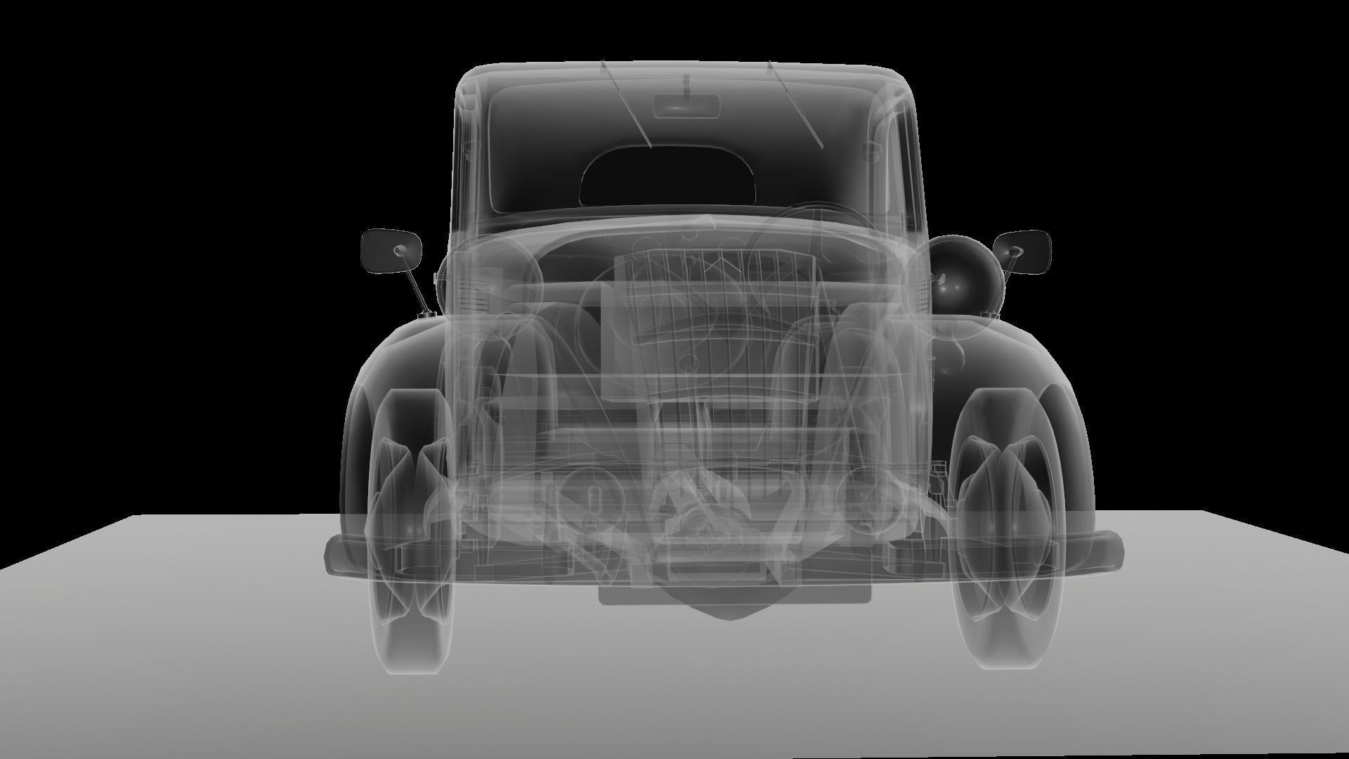 Simca 5 old car Low-poly 3D model_88