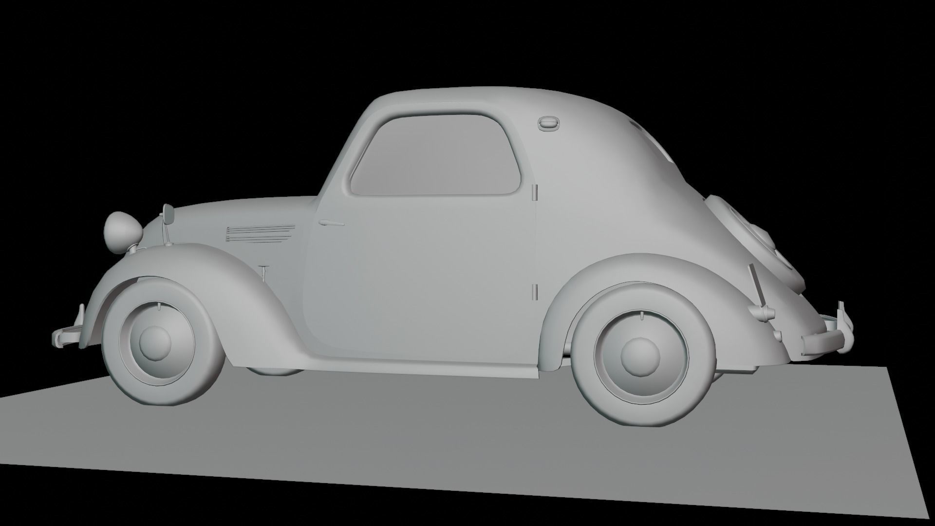 Simca 5 old car Low-poly 3D model_38
