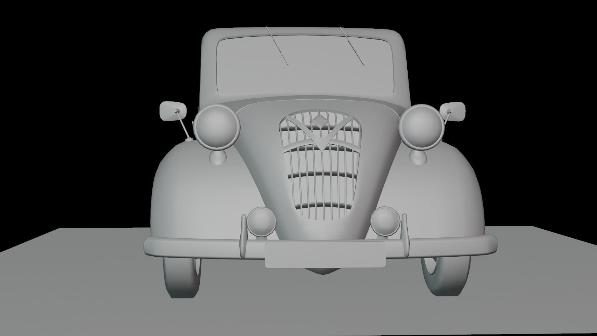 Simca 5 old car Low-poly 3D model_58