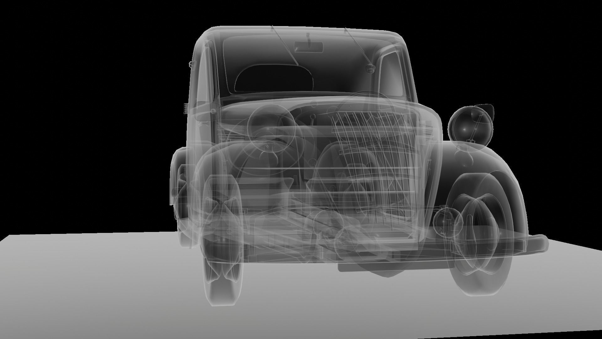 Simca 5 old car Low-poly 3D model_87