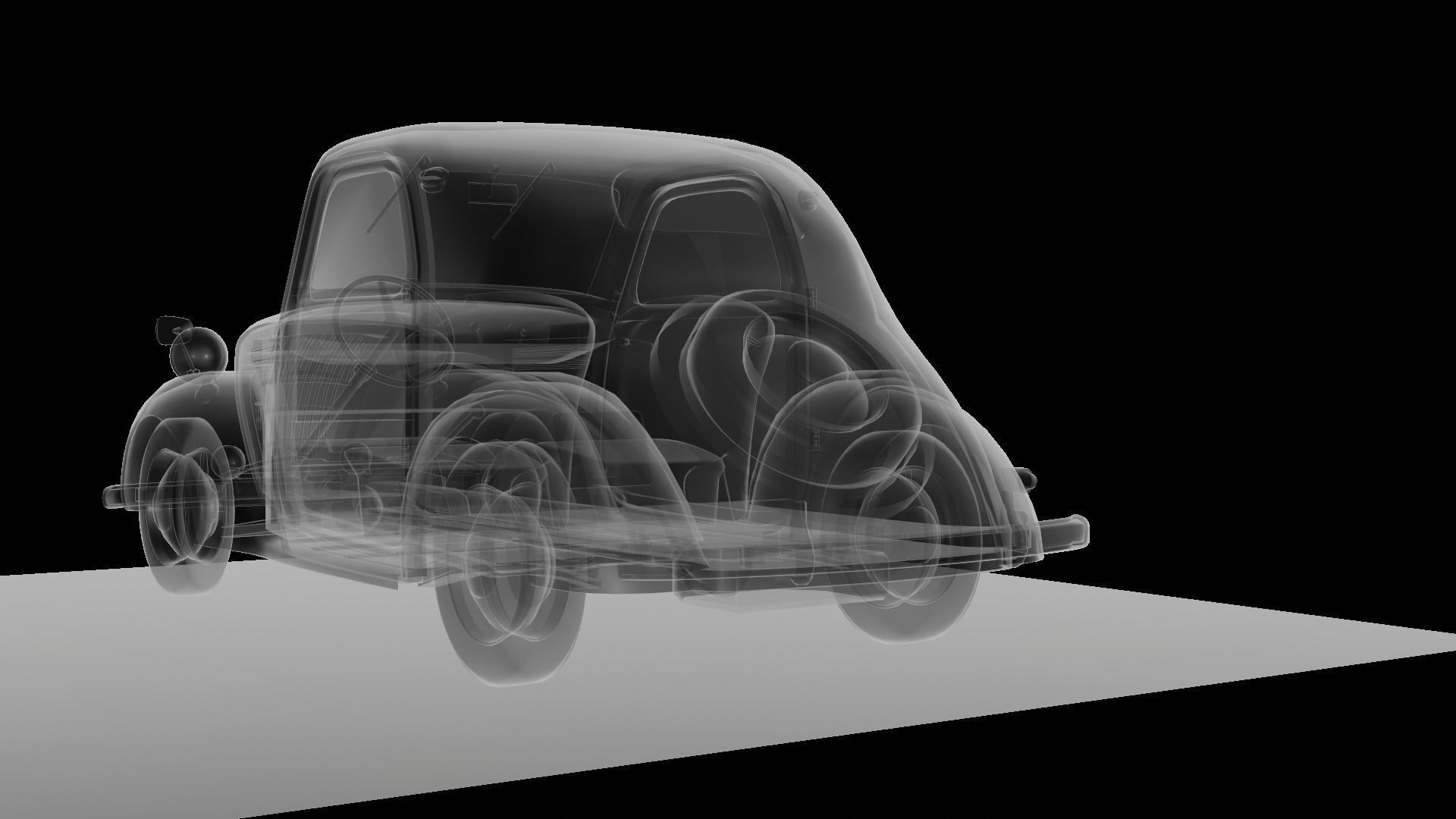 Simca 5 old car Low-poly 3D model_71
