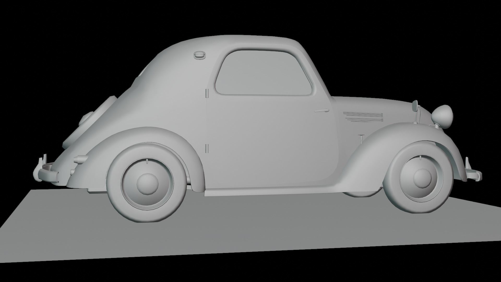 Simca 5 old car Low-poly 3D model_49