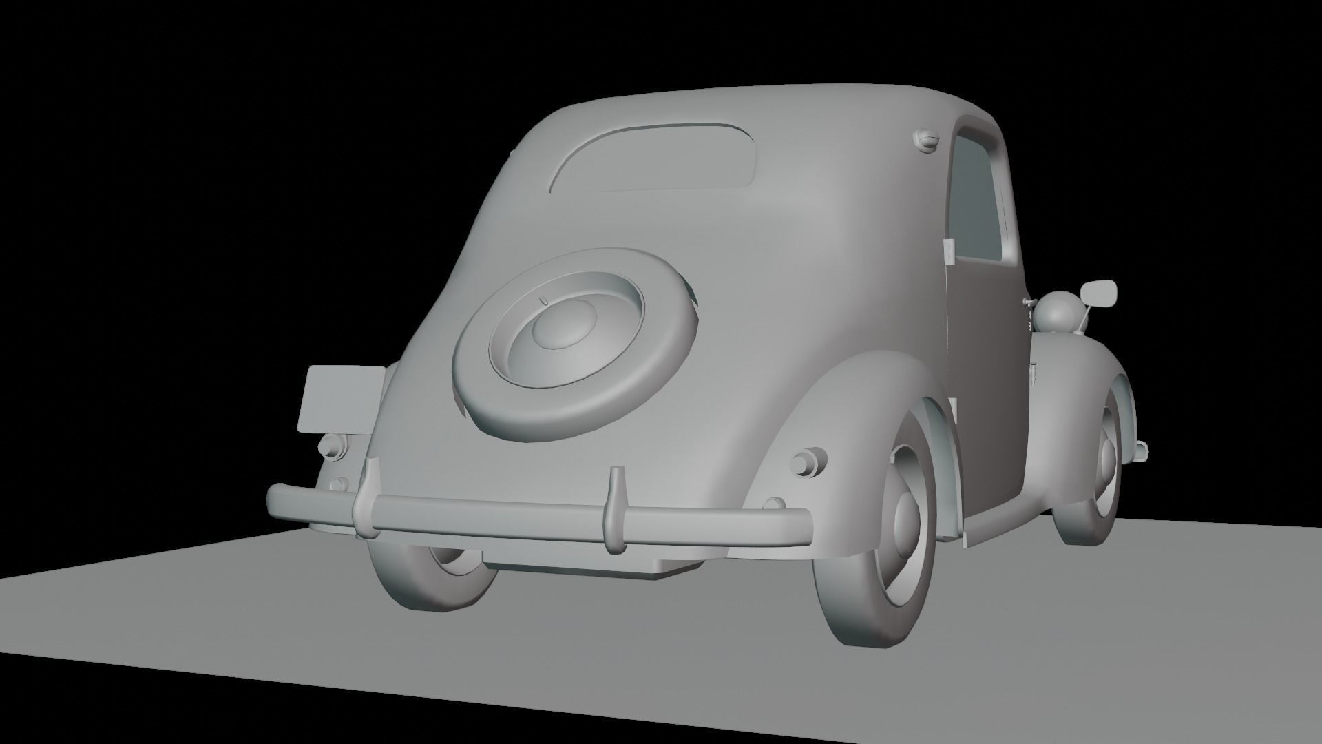 Simca 5 old car Low-poly 3D model_44