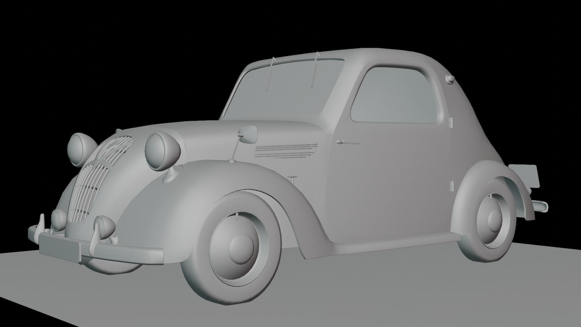 Simca 5 old car Low-poly 3D model_31