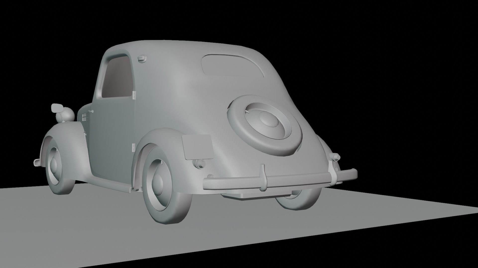Simca 5 old car Low-poly 3D model_41