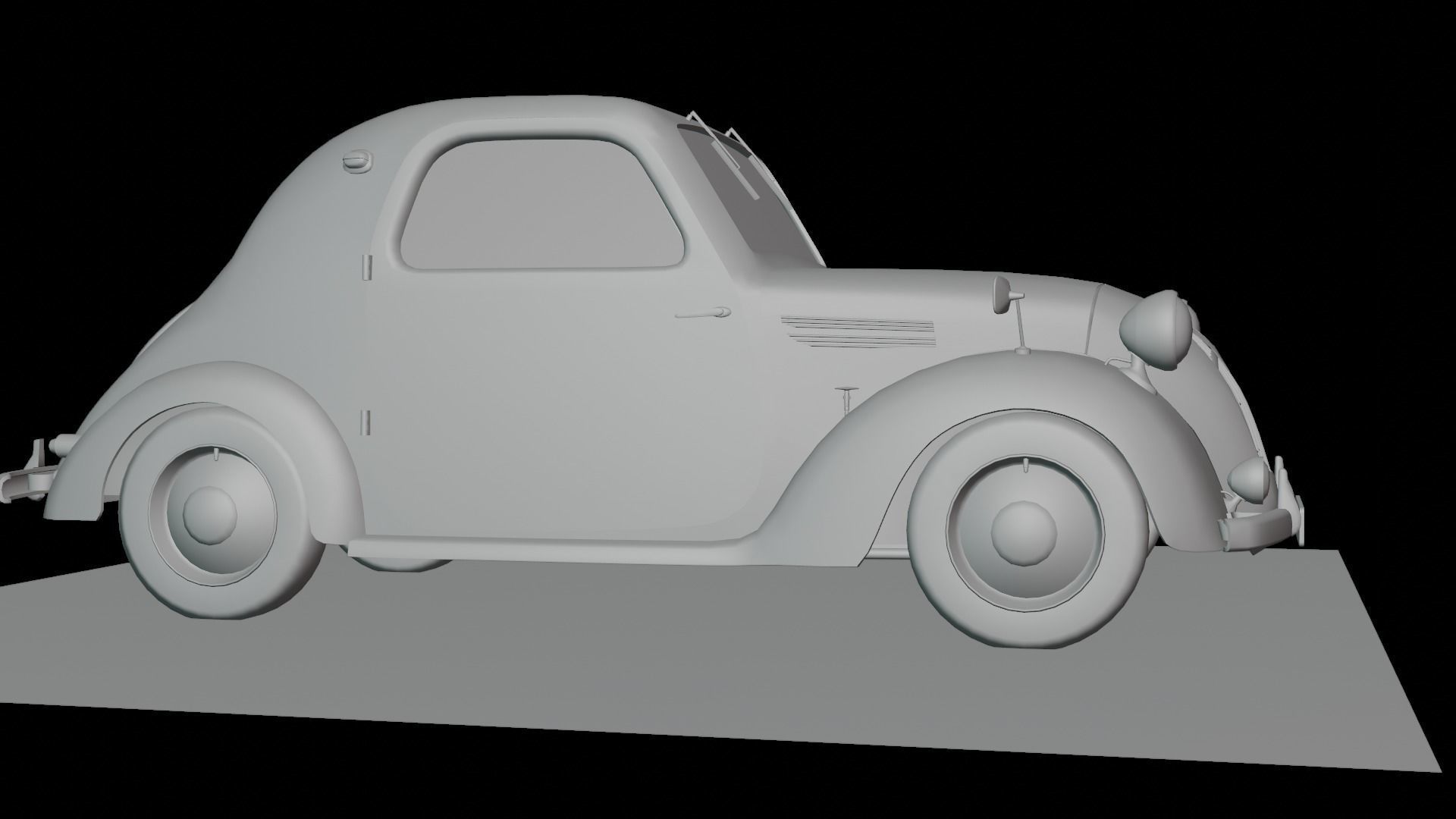 Simca 5 old car Low-poly 3D model_52