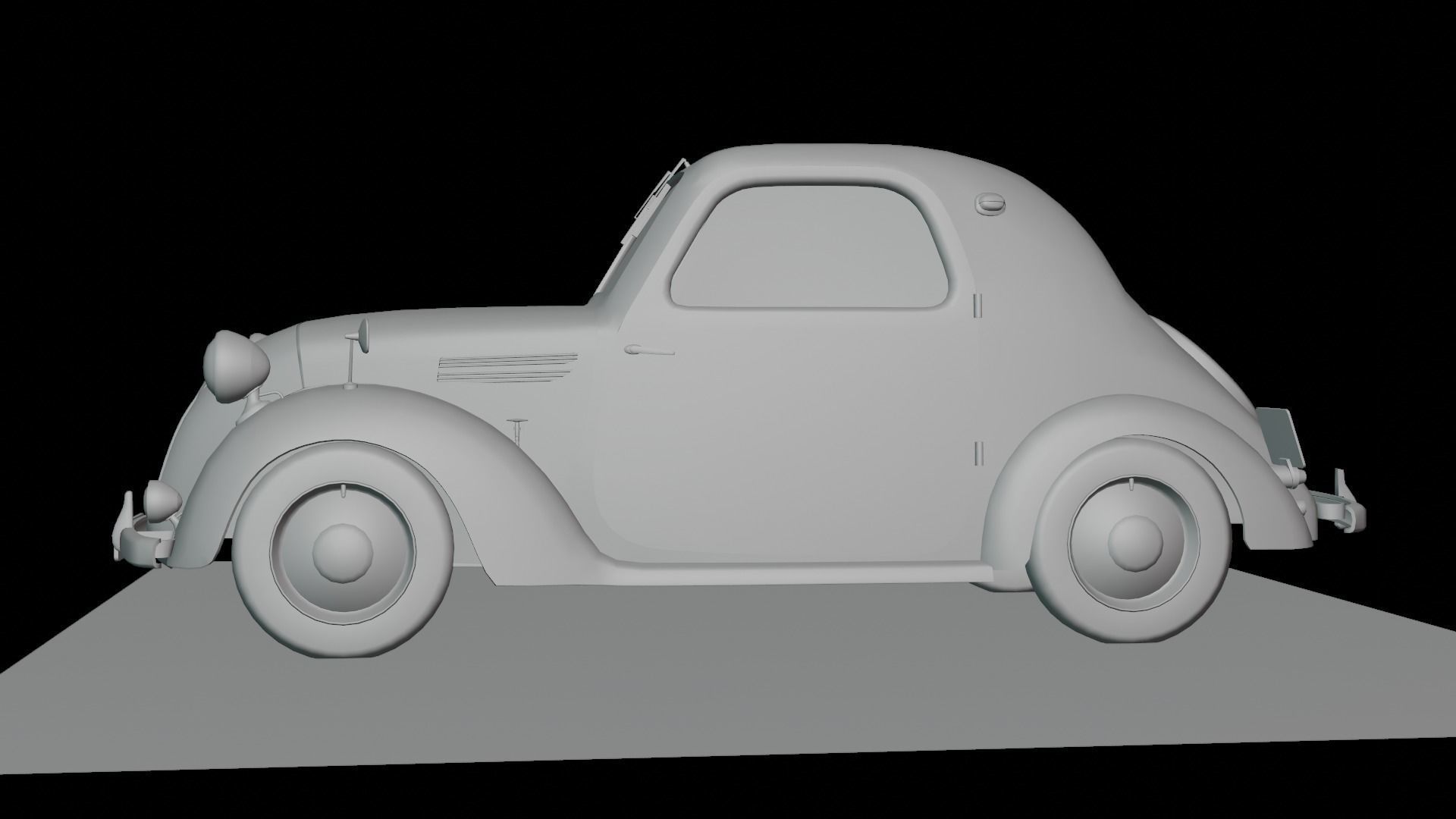 Simca 5 old car Low-poly 3D model_36