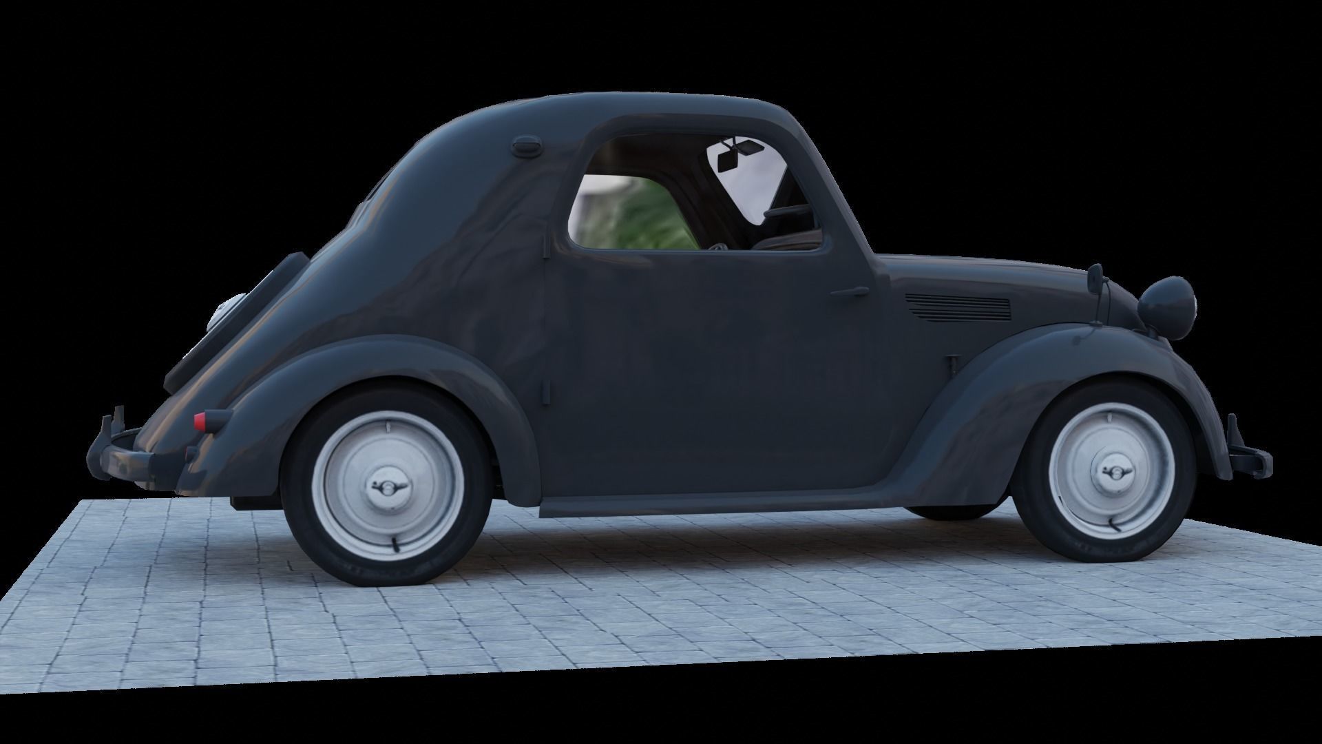 Simca 5 old car Low-poly 3D model_20