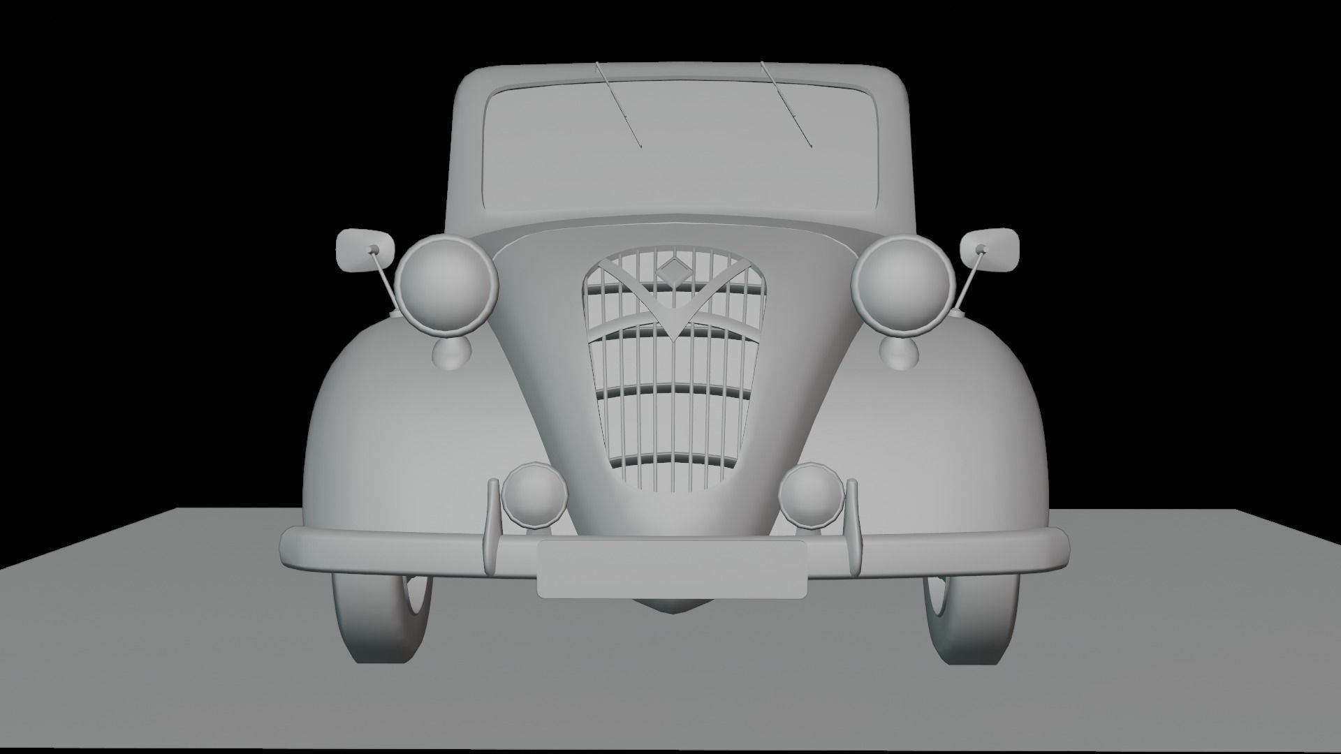 Simca 5 old car Low-poly 3D model_59