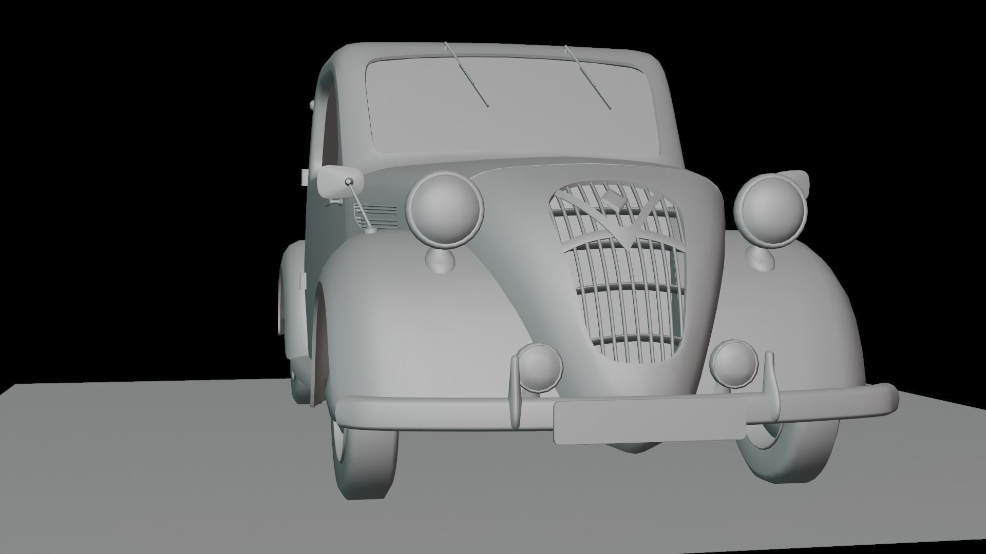 Simca 5 old car Low-poly 3D model_57