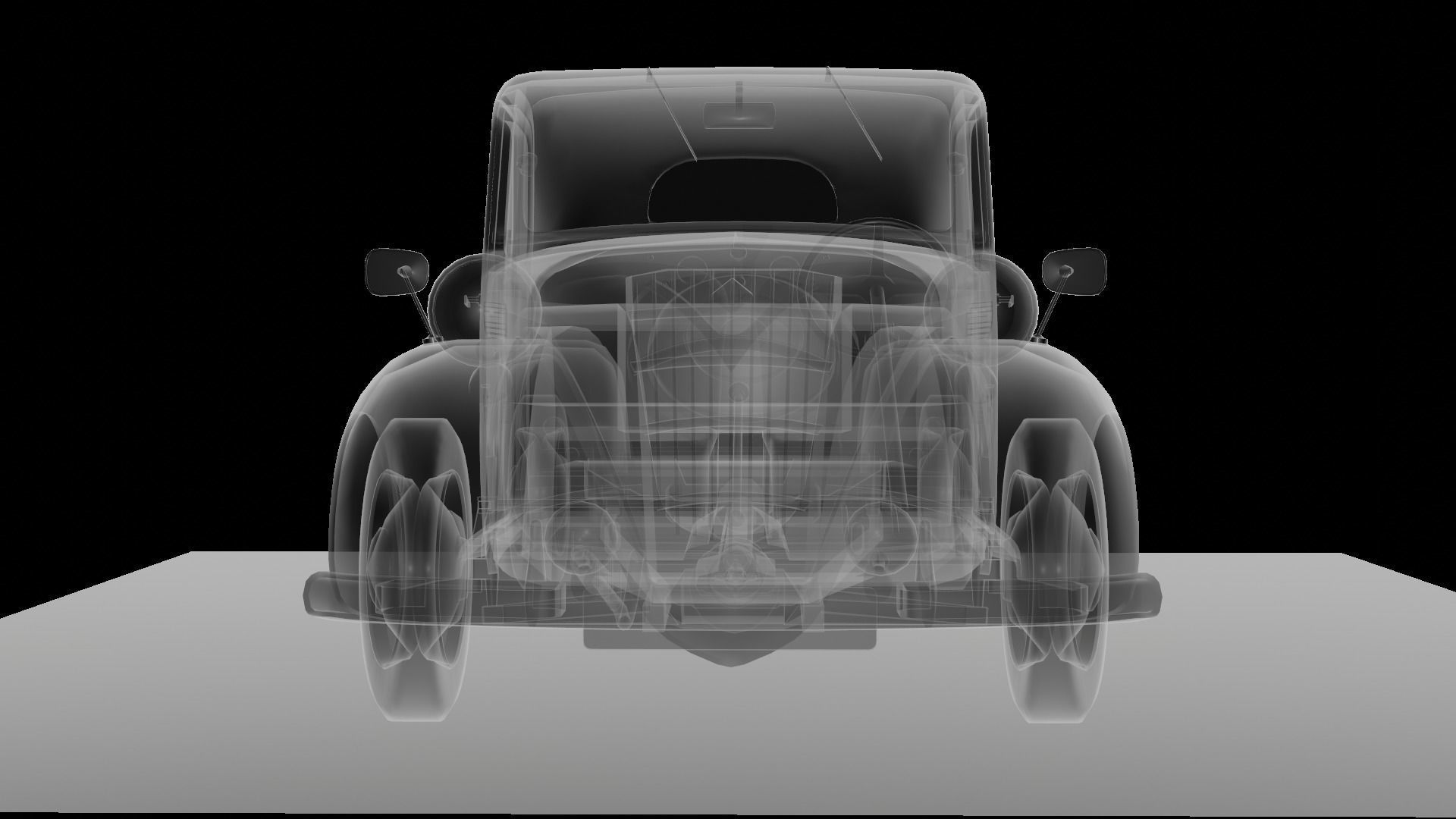 Simca 5 old car Low-poly 3D model_89