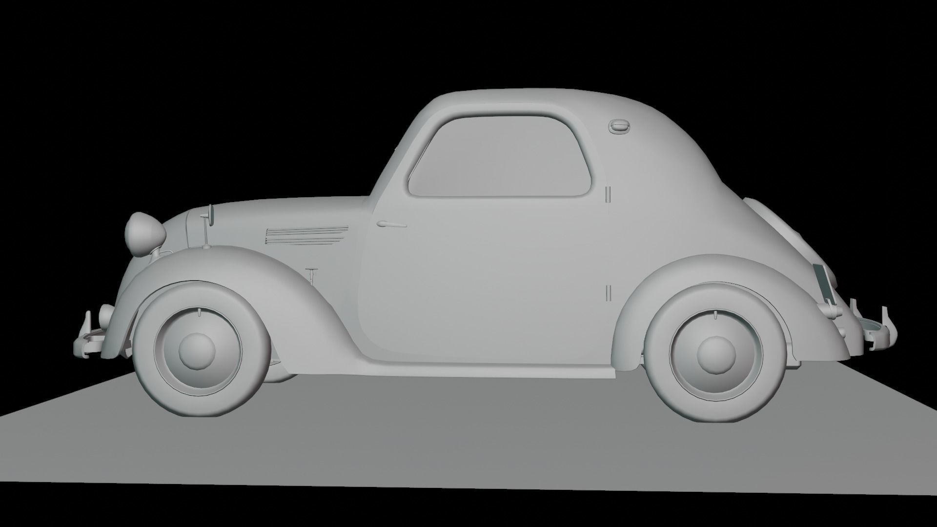 Simca 5 old car Low-poly 3D model_37