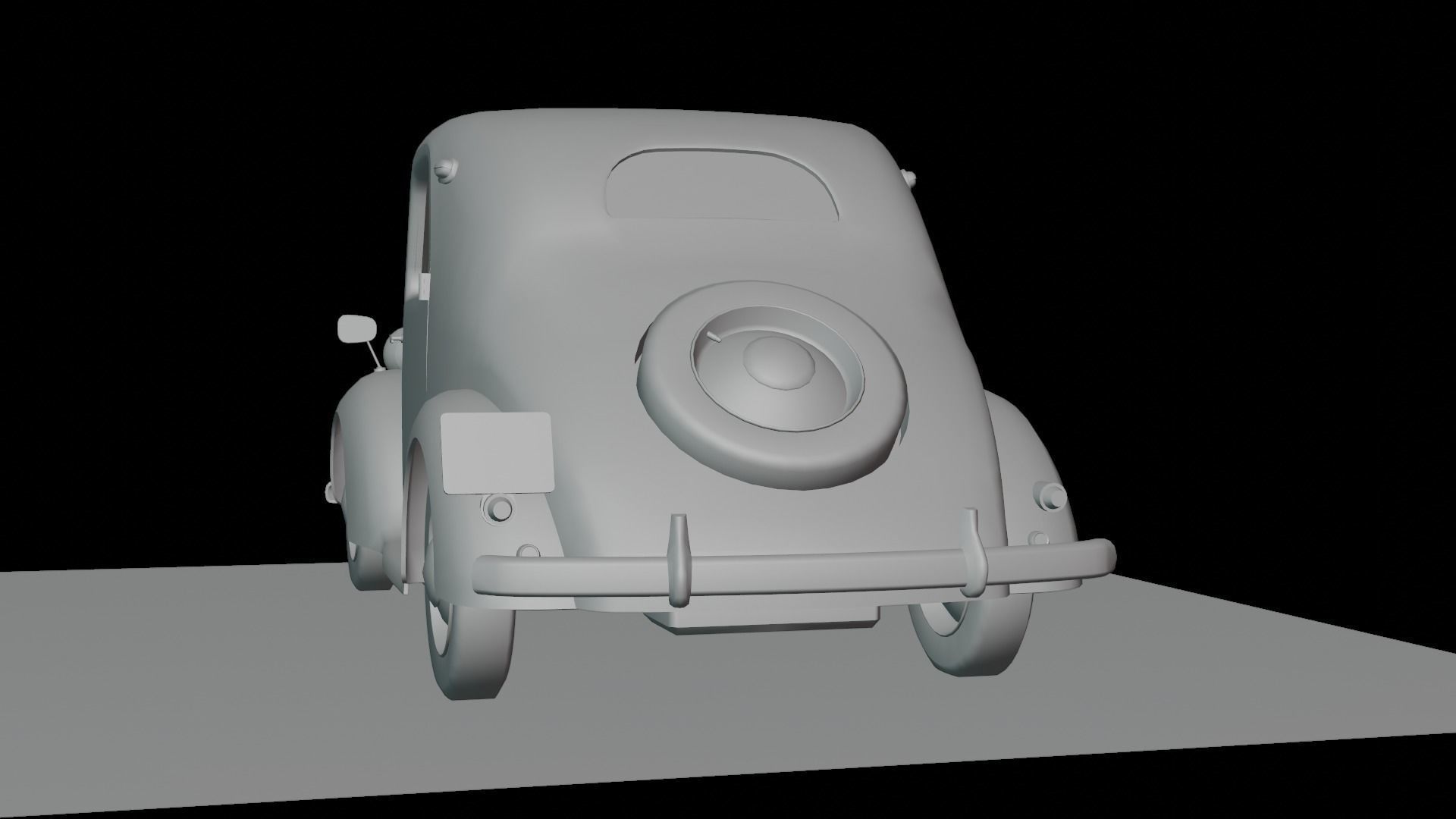 Simca 5 old car Low-poly 3D model_42