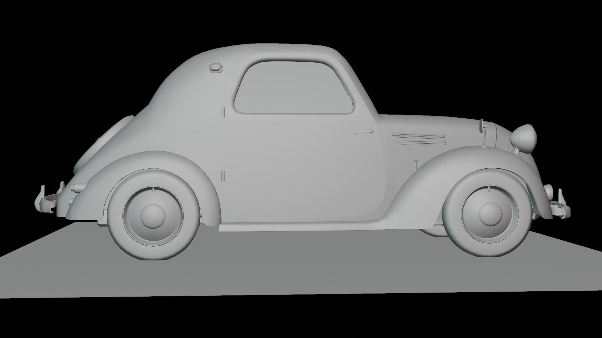 Simca 5 old car Low-poly 3D model_50